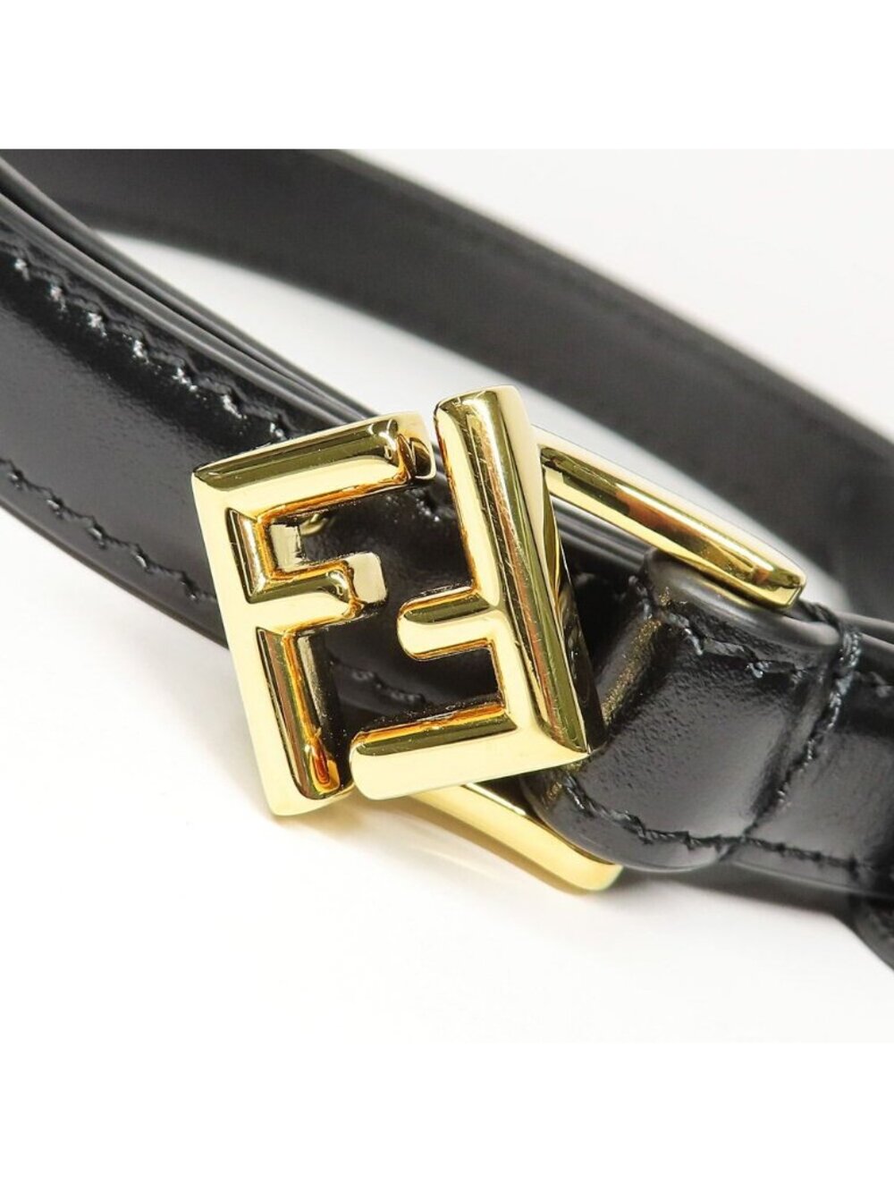 Fendi FF Diamond Belt 1.5 cm Black Cles - Picture 2 of 9